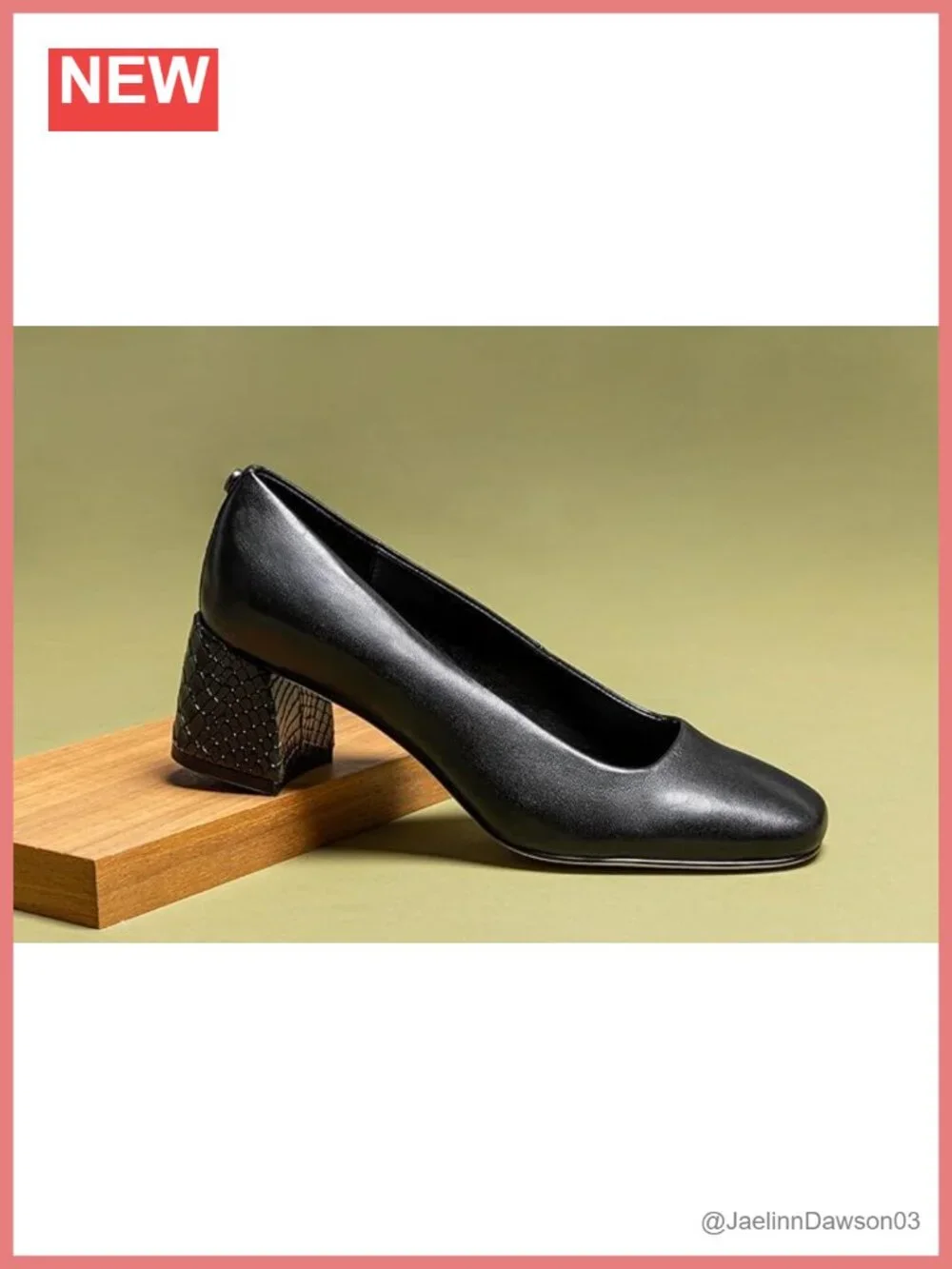 Women's Square Toe Block Heels with Memory Foam Insole